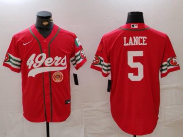 Trey Lance #5 San Francisco 49ers Stitched Jersey Scarlet