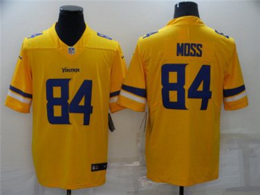 Vikings Uniform #84 Randy Moss Jerseys Gold Inverted Legend Limited Shirts