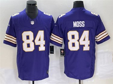 Vikings Uniform #84 Randy Moss Jerseys Purple Classic 2023 F.U.S.E. Shirts