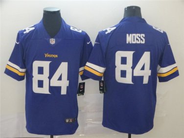 Vikings Uniform #84 Randy Moss Jerseys Purple Player Game Limited Shirts