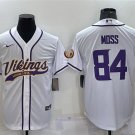 Vikings Uniform #84 Randy Moss Jerseys White Baseball CoolBase Shirts