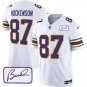Vikings Uniform #87 T.J. Hockenson Jerseys White F.U.S.E. Bud Grant Patch