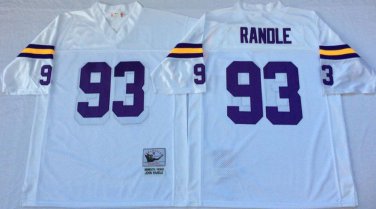 Vikings Uniform #93 John Randle Jersey Vintage White Throwback Mesh Shirts