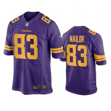 Vikings Uniform 83 Jalen Nailor Jerseys Alternate Purple Color Rush Shirts