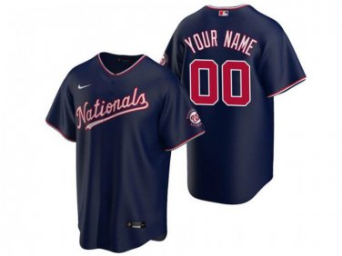 Washington Nationals Uniform 00 Custom name number Jerseys Navy Alternate Shirt