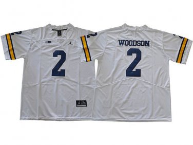 Wolverines Uniform #2 Charles Woodson Jerseys College White Limited Shirts