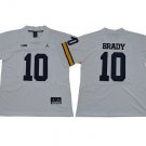 Wolverines Uniform #10 Tom Brady Jerseys College White Game Limited Shirts