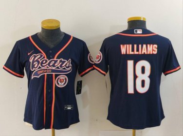 Women's or Youth Caleb Williams #18 Chicago Bears Stitched Jersey Navy