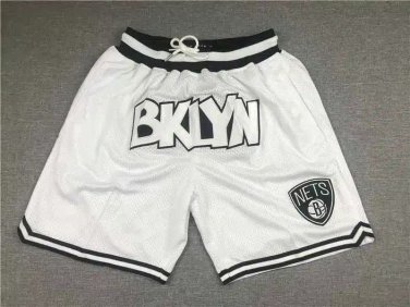 2025 Brooklyn Nets White Swingman Throwback Shorts