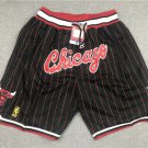 2025 Chicago Bulls _CHICAGO_ Black and Red Stripe Shorts
