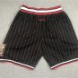2025 Chicago Bulls _CHICAGO_ Black and Red Stripe Shorts