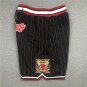 2025 Chicago Bulls _CHICAGO_ Black and Red Stripe Shorts