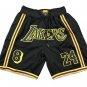 2025 Kobe Bryant 8 24 Los Angeles Lakers Black Shorts