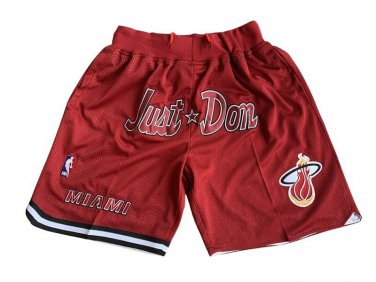 2025 Miami Heat Retro Just Don Style Red Shorts