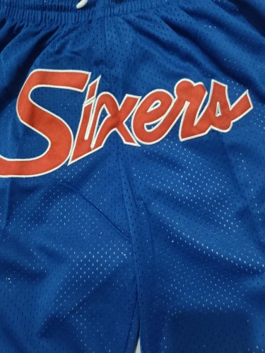 76ers retro color blue pocket ball pants