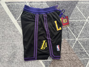 Lakers Black 24 City Edition Pocket Soccer Shorts