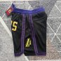 Lakers Black 24 City Edition Pocket Soccer Shorts