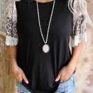 New black ribbed leopard bell sleeve top_1