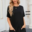 New black side pockets short sleeve tunic top