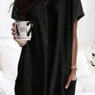 New black side pockets short sleeve tunic top_1