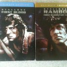 First Blood & Rambo Part II Ultimate Edition DVD Lot. VG+ w  slipcover & insert