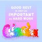 _good Rest Is Just As Important As Hard Work_ Rainbow Tiger Pillow