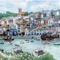 _in With The Catch_ - Brixham, Devon Pillow