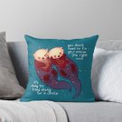 _it's Okay To Float Along For A While_ Hand Holding Otters Pillow