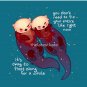 _it's Okay To Float Along For A While_ Hand Holding Otters Pillow