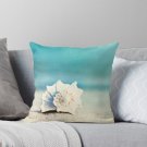 _paradise_ - Aqua Beach Seashell Pillow
