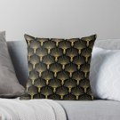 _vintage Hollywood_ Elegant Gold And Black Art Deco Pillow