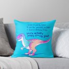 _you're Actually Pretty F___ing Great_ Rainbow T-rex Pillow