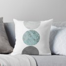 3 Circles Teal And Gray Pillow