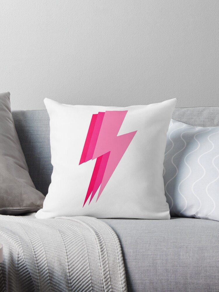 3 Pink Lightning Bolt Pillow