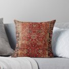 17th Century Afghanistan Rug Print Pillow