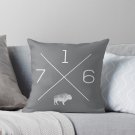 716 Buffalo Ny Grey Pillow