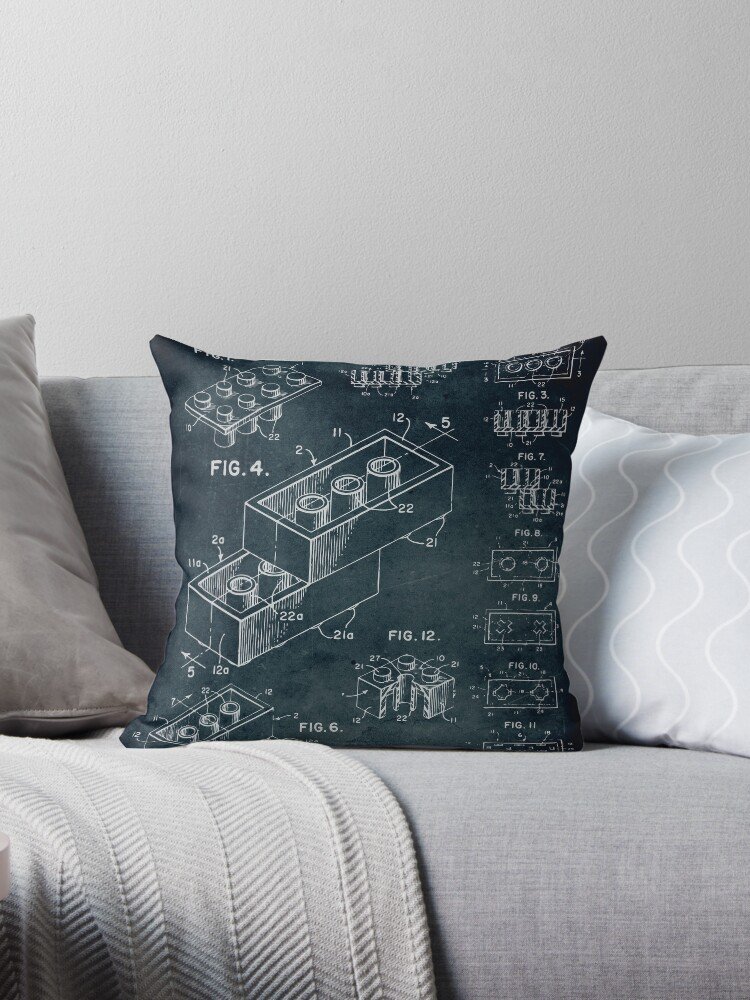 1958 Toy Building Brick Pillow
