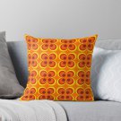 1970s Burnt Orange Retro Design Pillow