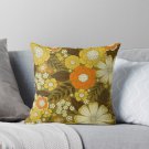 1970s Retro_vintage Floral Pattern Pillow