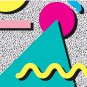 1980s Abstract Pattern Pillowm