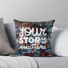 1980s Colorful Hip Hop Grunge Your Story Matters Graffiti Pillow