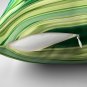 1980s Modern Abstract Turquoise Lime Green Marble Swirls Pillow