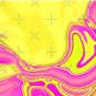 1980s Preppy Hot Pink Yellow Swirls Mid Century Modern Pillow
