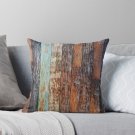 1980s Primitive Western Country Farmhouse Brown Barn Wood Pillow