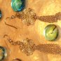 Gold ball filigree dangling earrings-18294