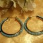 Gold and Turqoise Hoop Earrings-25578