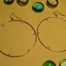 Gold cubic zirconia large circle earrings-51683