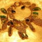 Gold with Green crystal bracelet-75077