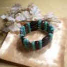 Black and blue chunky beaded bracelet-82238