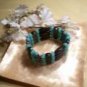 Black and blue chunky beaded bracelet-82238